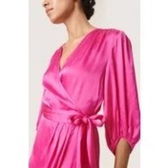 Soaked Studio NWT · XL · Eline Wrap Dress · Viscose Blend · Navy · Puff Sleeve - Picture 9 of 12